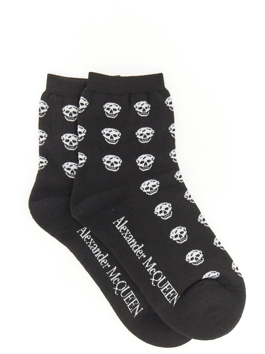 ALEXANDER MCQUEEN Mini Skull Pattern Short Legging Socks