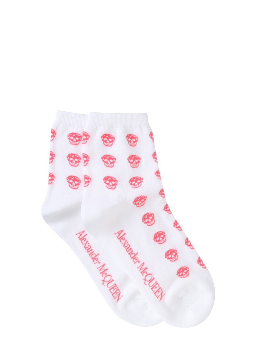 ALEXANDER MCQUEEN Mini Skull Print Short Legging Socks