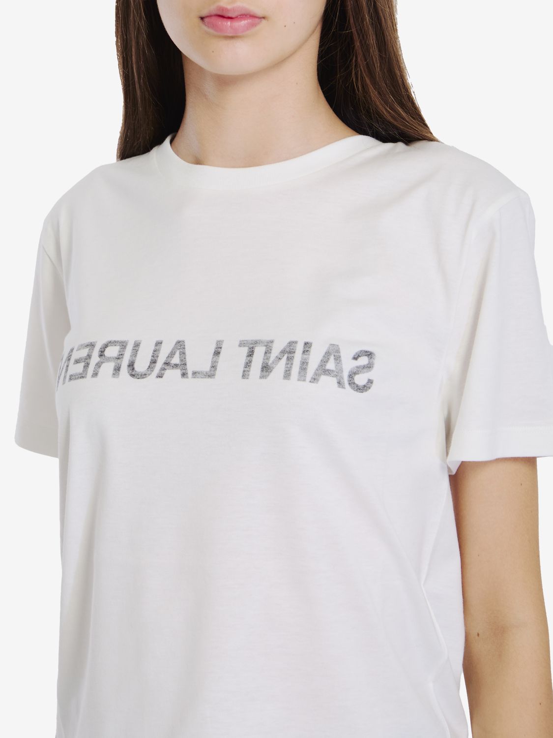 SAINT LAURENT Reverse Logo T-Shirt - Size L