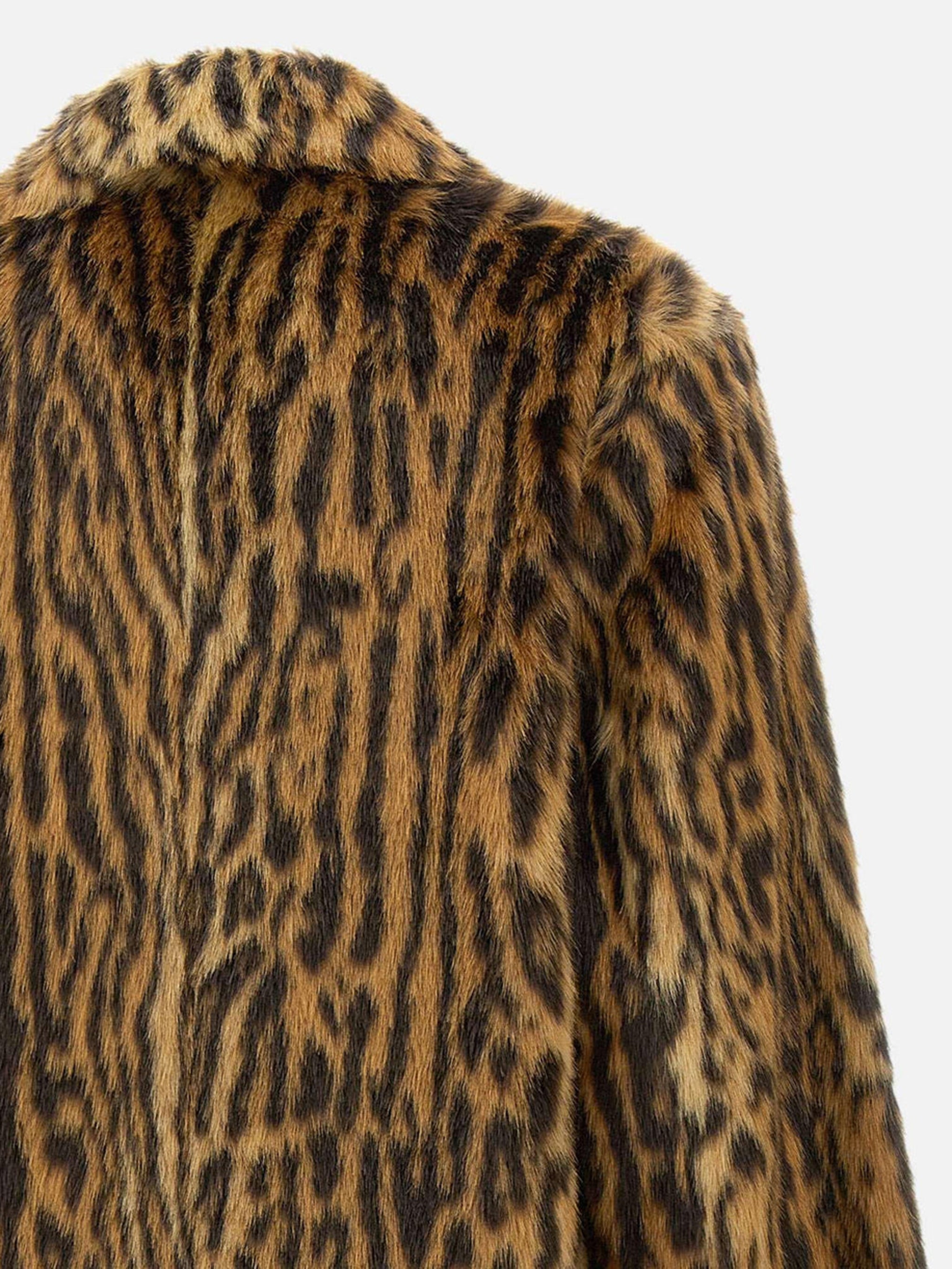 STAND STUDIO Long Animalier Faux Fur Jacket - Size 36