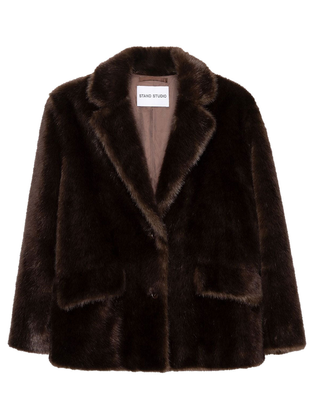 STAND STUDIO Oversized Vegan Fur Jacket for Women