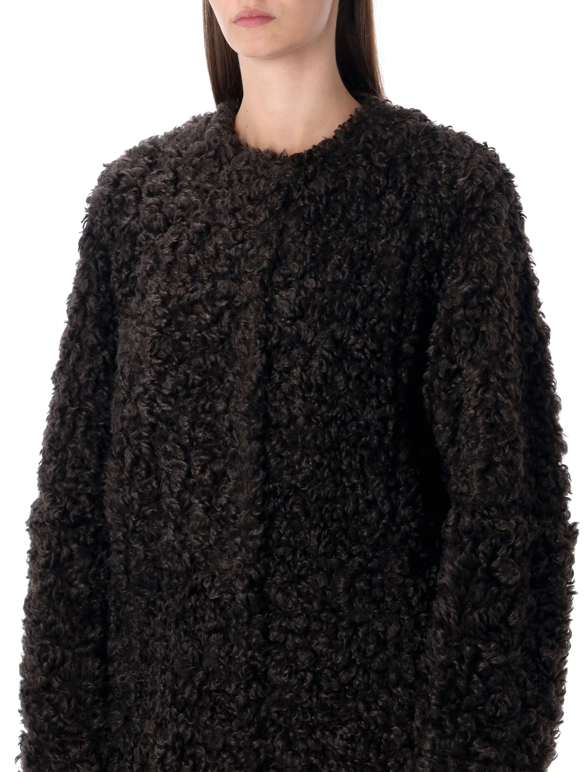 STAND STUDIO Renata Curly Faux Fur Jacket - Women's Long Straight Silhouette