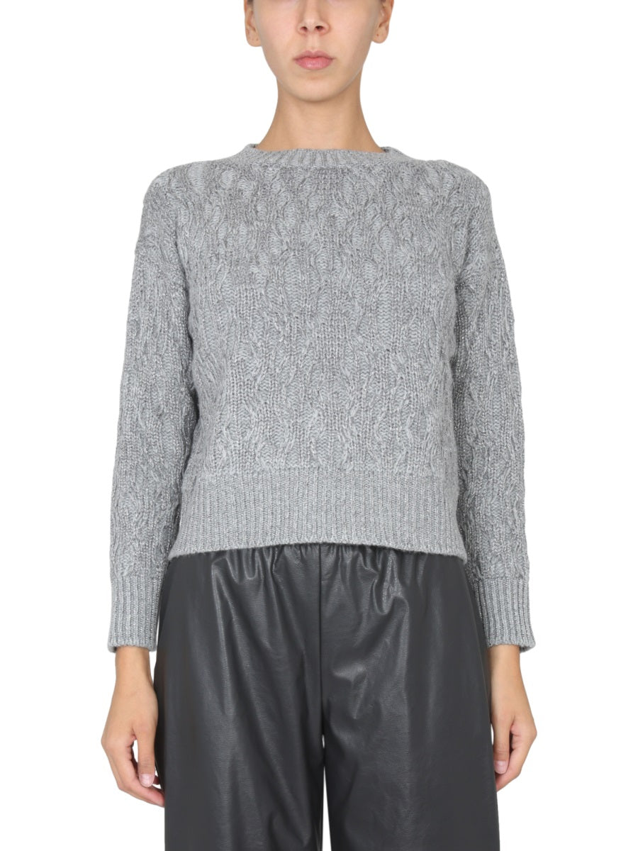 FABIANA FILIPPI Virgin Wool Sweater with Braided Detailing