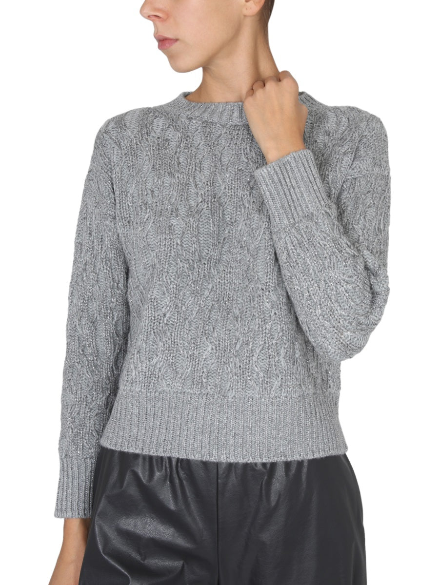 FABIANA FILIPPI Virgin Wool Sweater with Braided Detailing