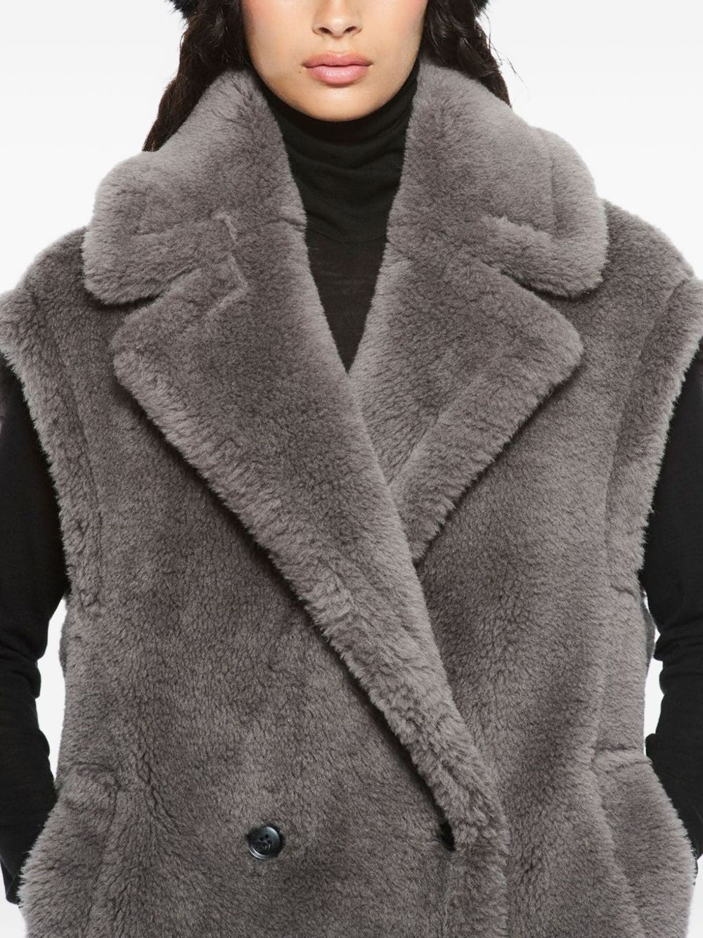 STAND STUDIO Clary Faux Fur Wool Vest