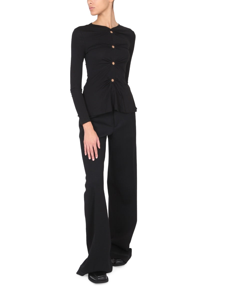 PROENZA SCHOULER WHITE LABEL V-Neck Front Cut-Out Top