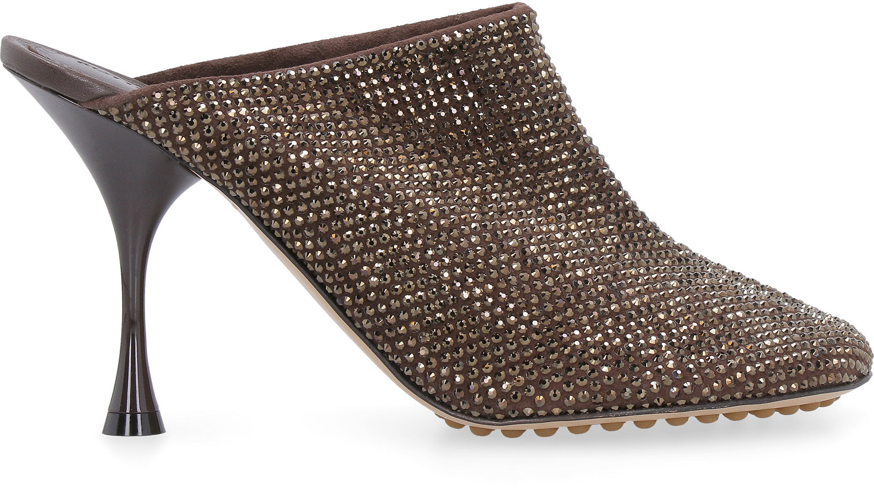 BOTTEGA VENETA Embellished Suede Sparkle Dot Sock Flat for Women