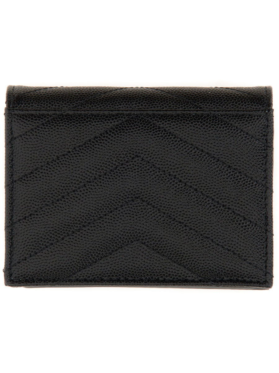 SAINT LAURENT Mini Matelassé Flap Card Holder