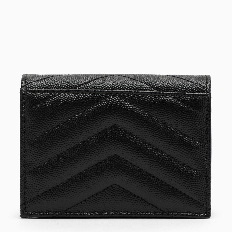 SAINT LAURENT Mini Matelassé Wallet with Press-Stud Closure