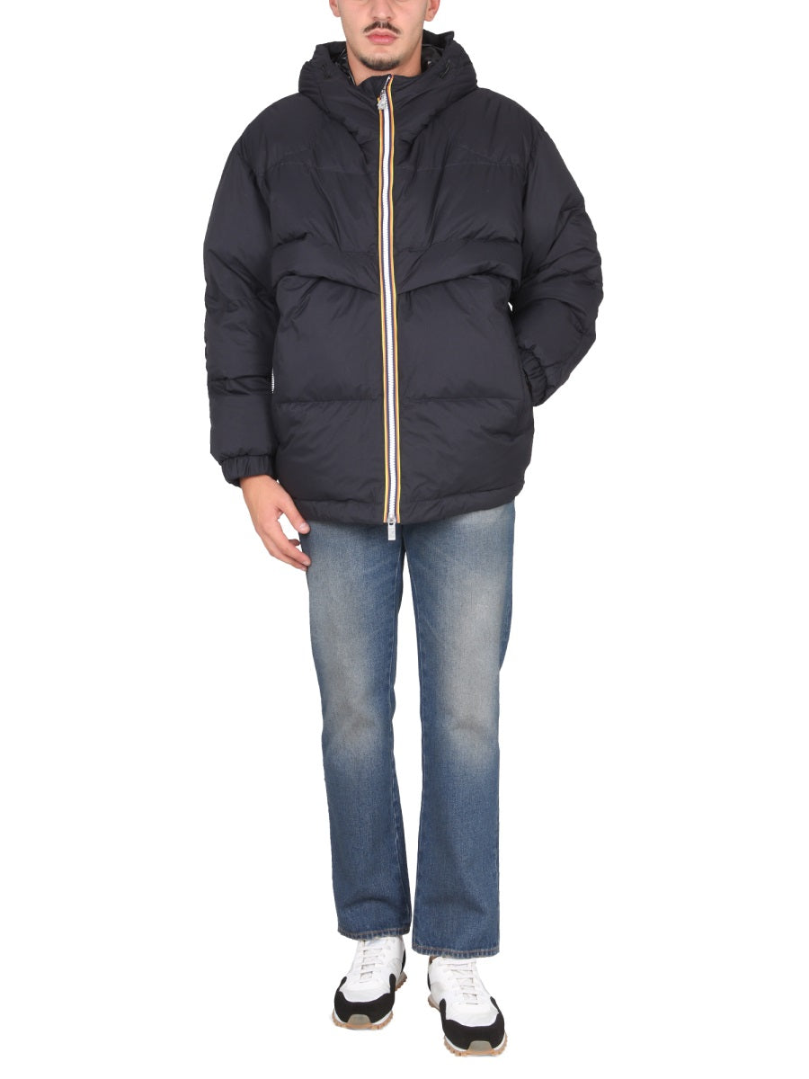 K-WAY Men’s High Neck Hooded Padded Jacket