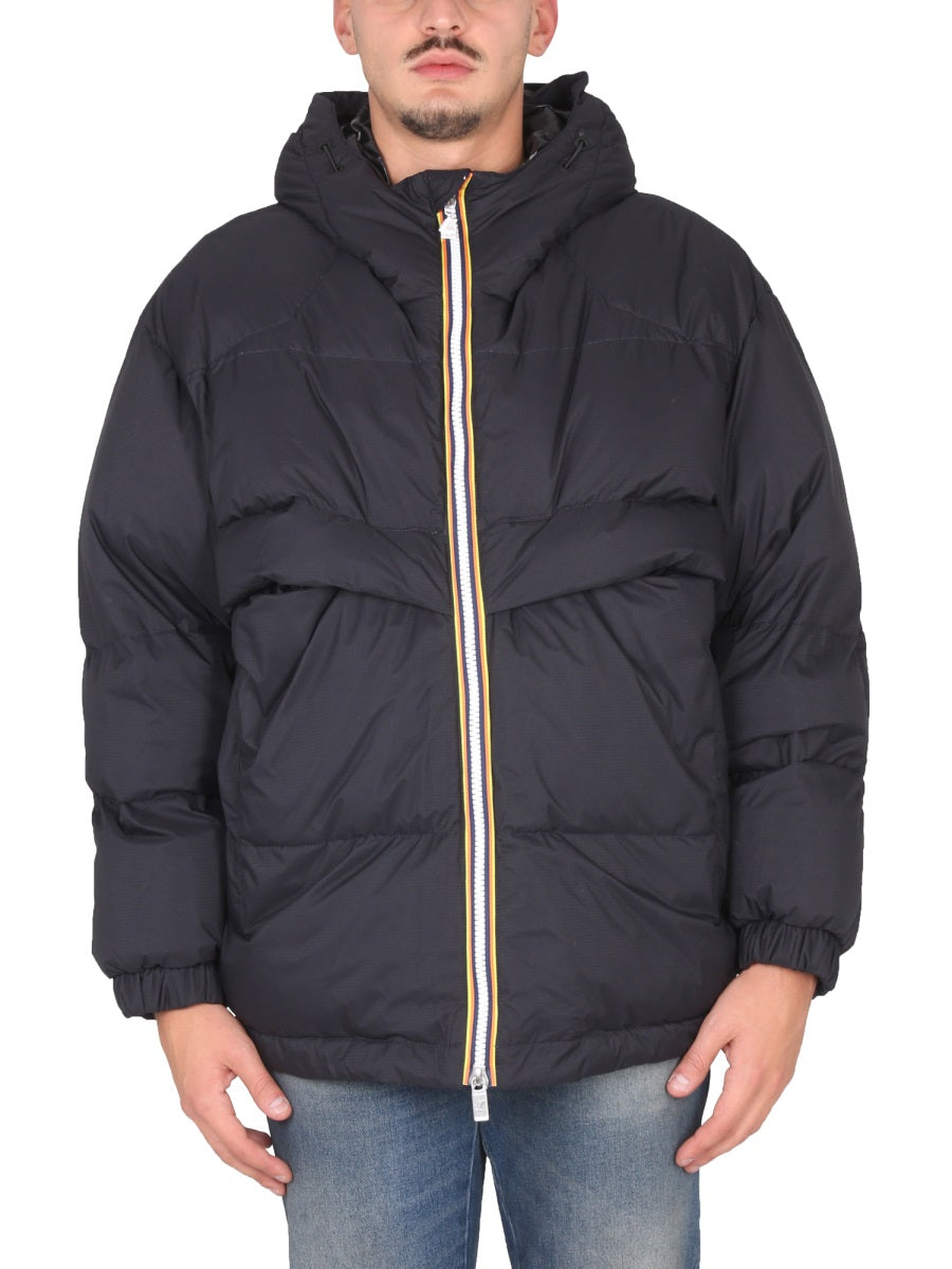 K-WAY Men’s High Neck Hooded Padded Jacket
