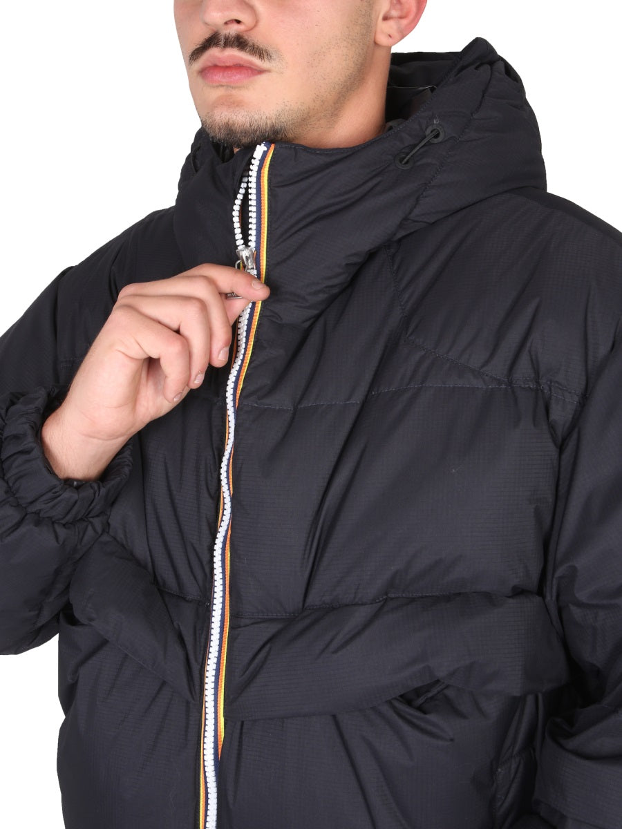 K-WAY Men’s High Neck Hooded Padded Jacket