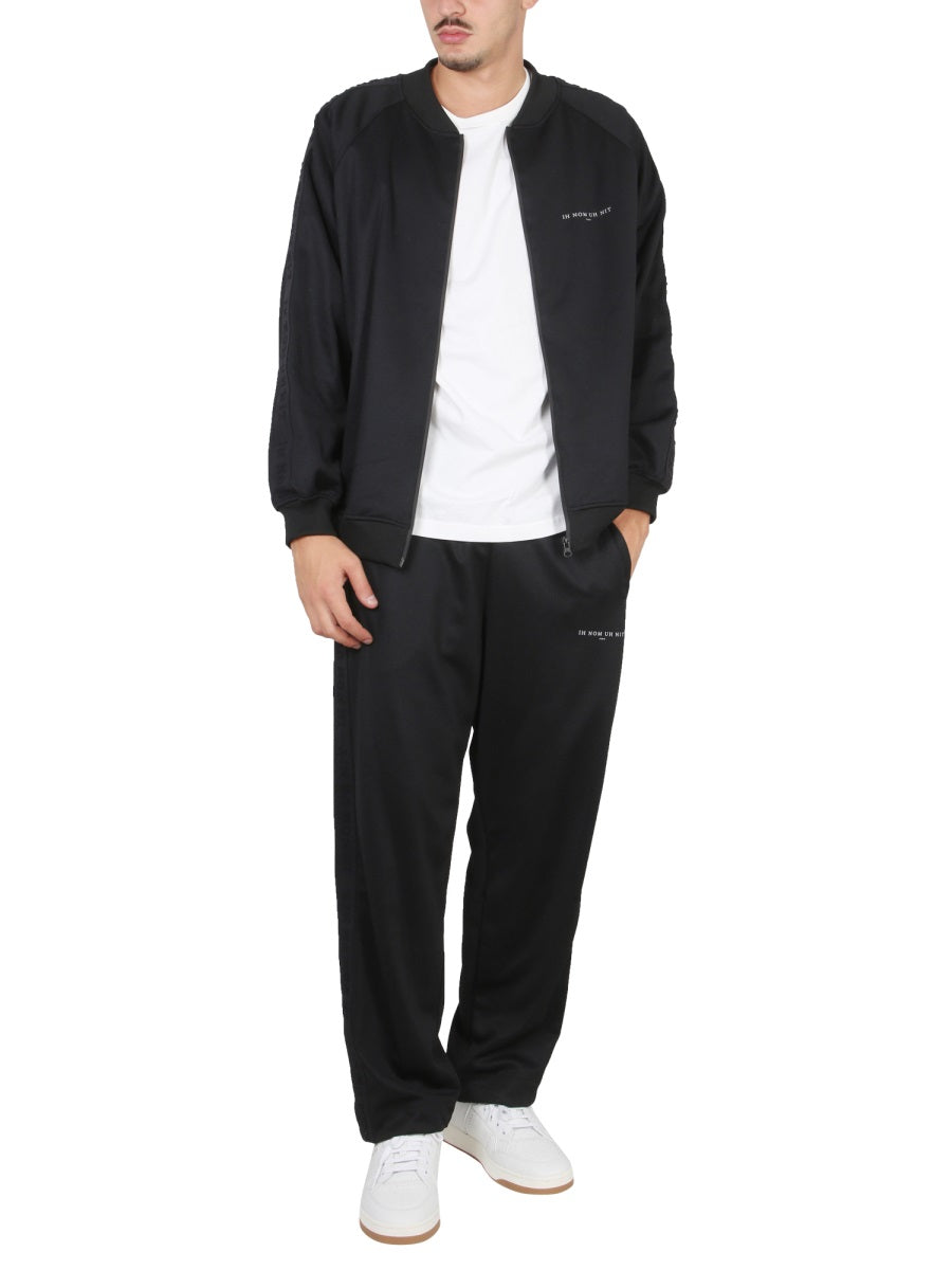 IH NOM UH NIT Ribbed Round Neck Sports Jacket for Men