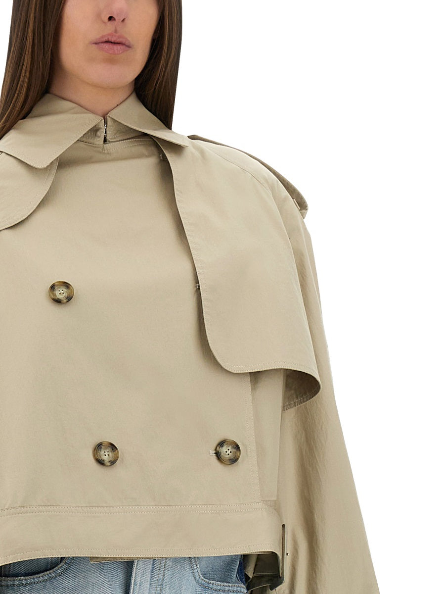 STELLA MCCARTNEY Oversized Short Trench Jacket with Belt - Size S