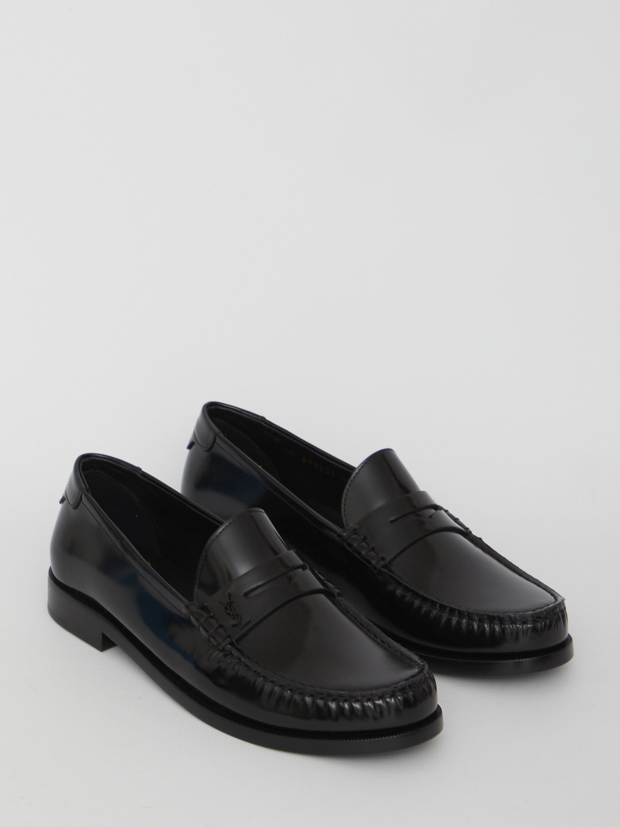 SAINT LAURENT Men's Penny Loafers with Leather Sole - Size 1.5 cm Heel