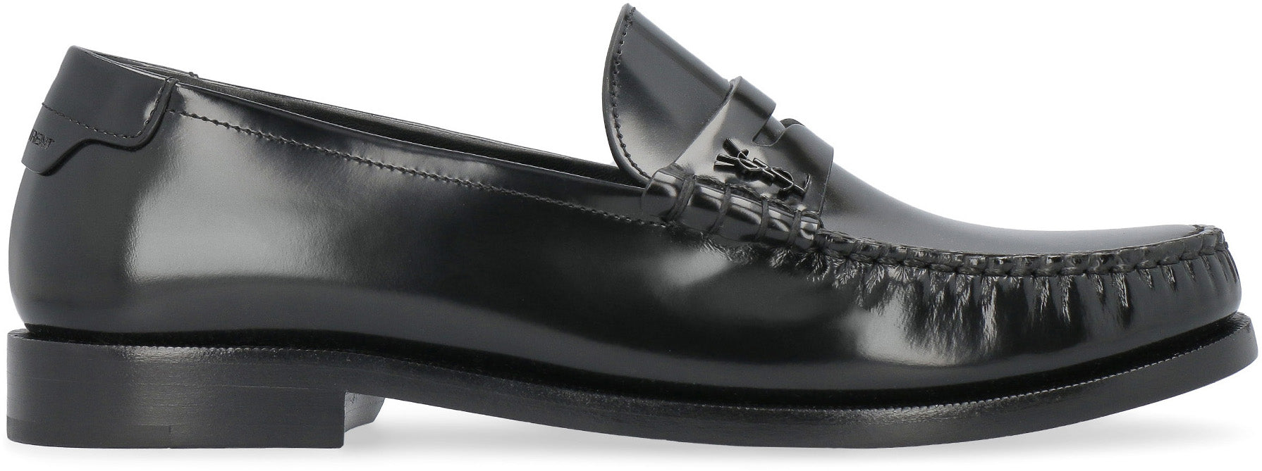 SAINT LAURENT Timeless Leather Loafers with Monogram