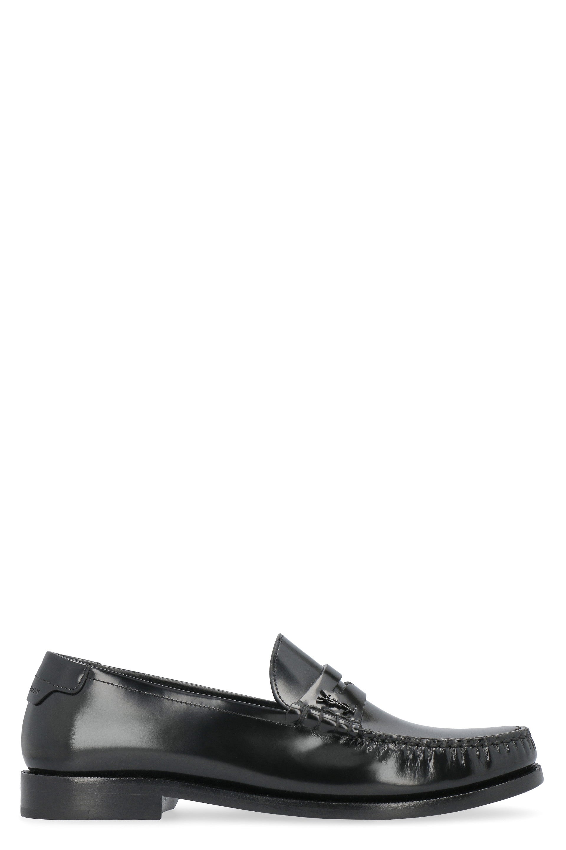 SAINT LAURENT Timeless Leather Loafers with Monogram