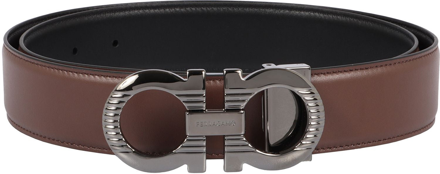 Ferragamo Reversible Leather Belt - 3.5 cm Height