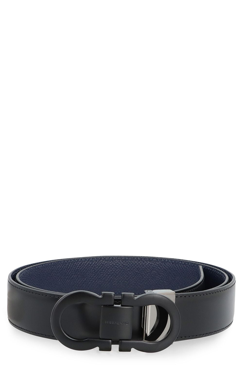 Ferragamo Reversible Leather Belt with Gancini Hook (3 CM Height)