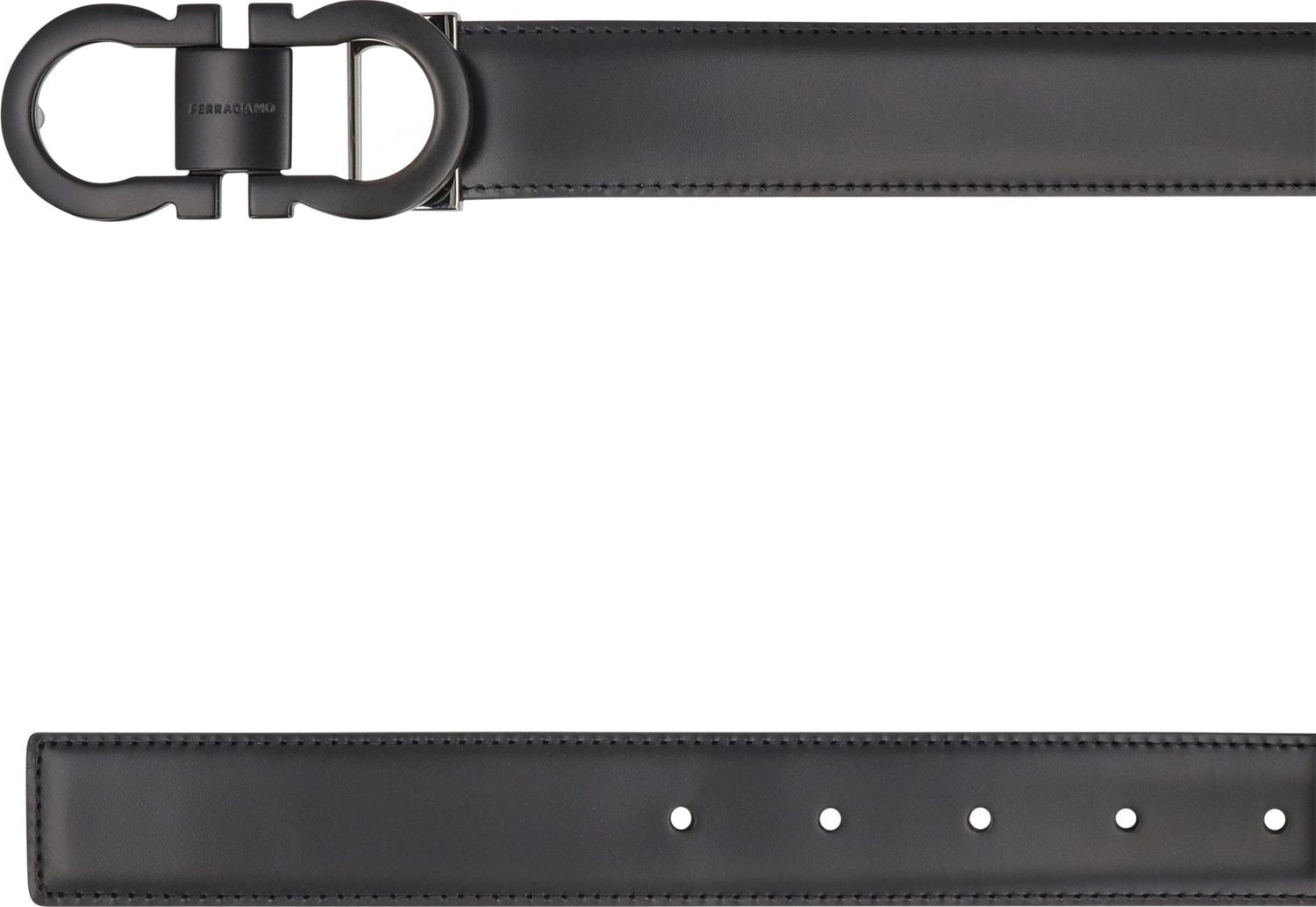 Ferragamo Reversible Leather Belt with Gancini Hook (3 CM Height)