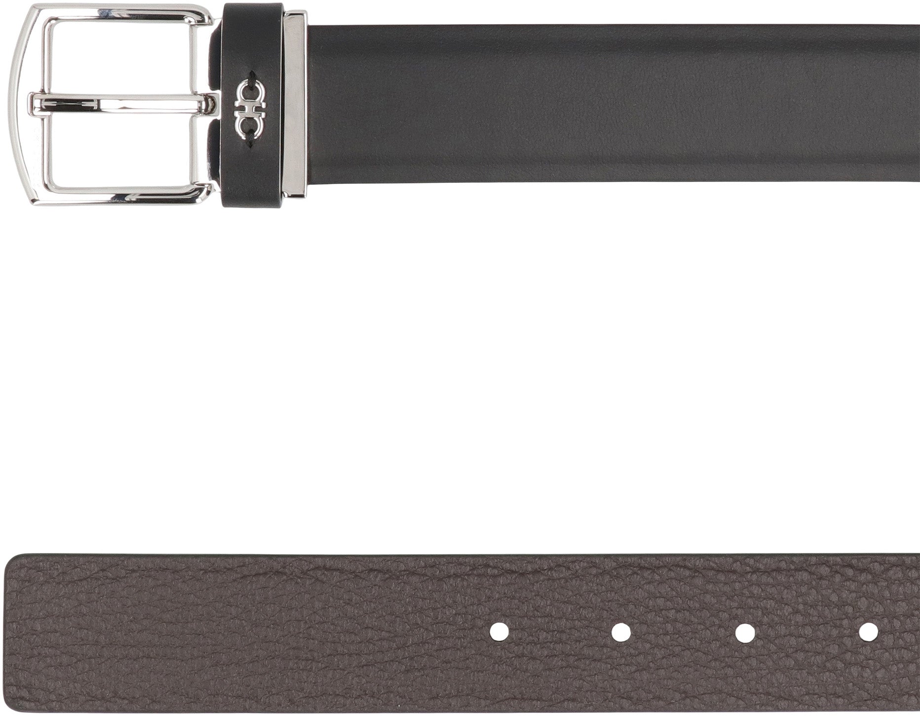 Ferragamo Reversible Leather Belt - 3 cm Height, 4x4 cm Buckle