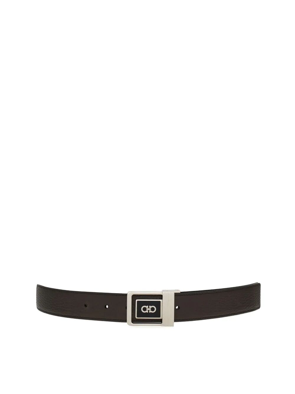 Ferragamo Double Square Reversible Leather Belt - 3cm Height