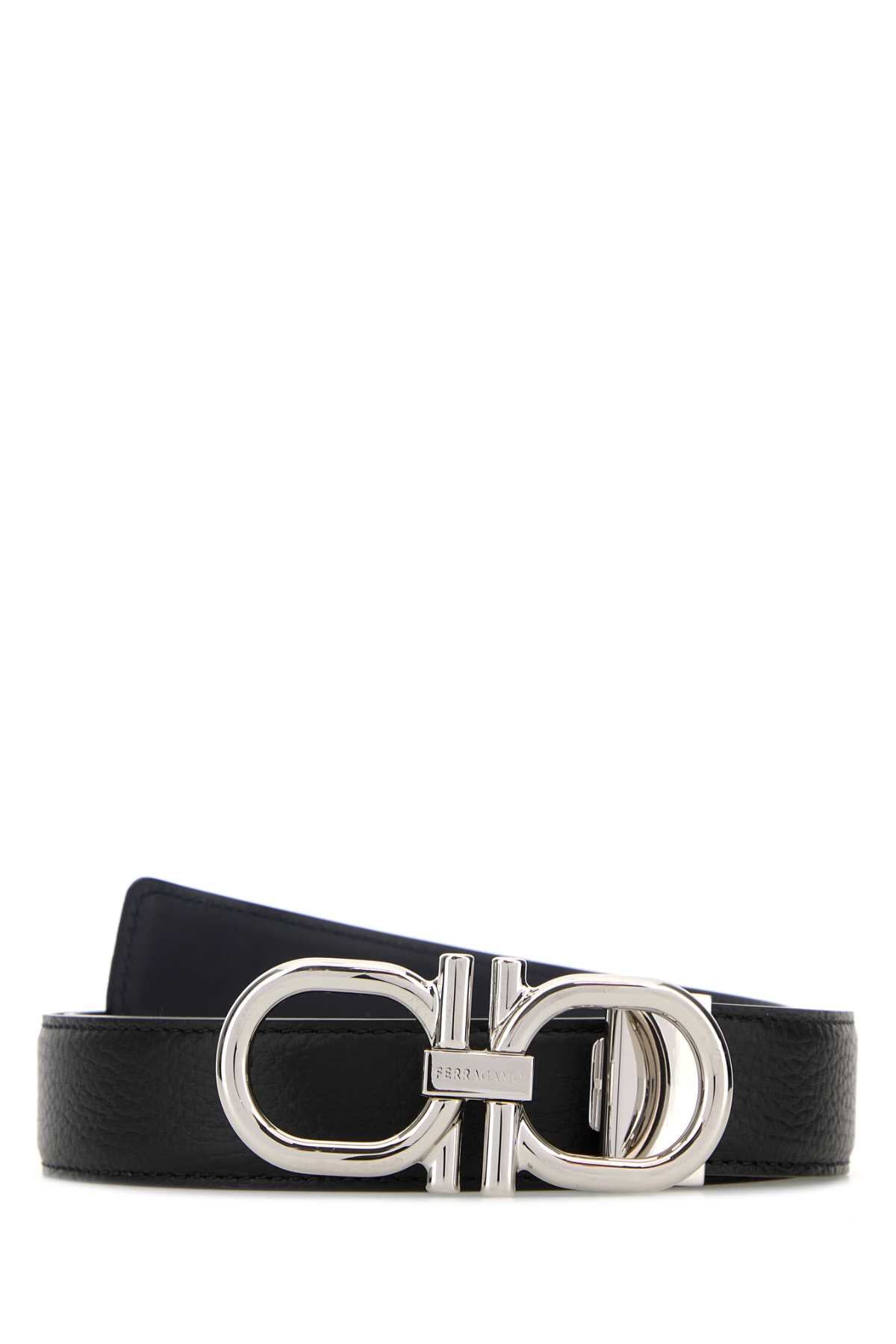Ferragamo Reversible Leather Belt with Gancini Hook Animation