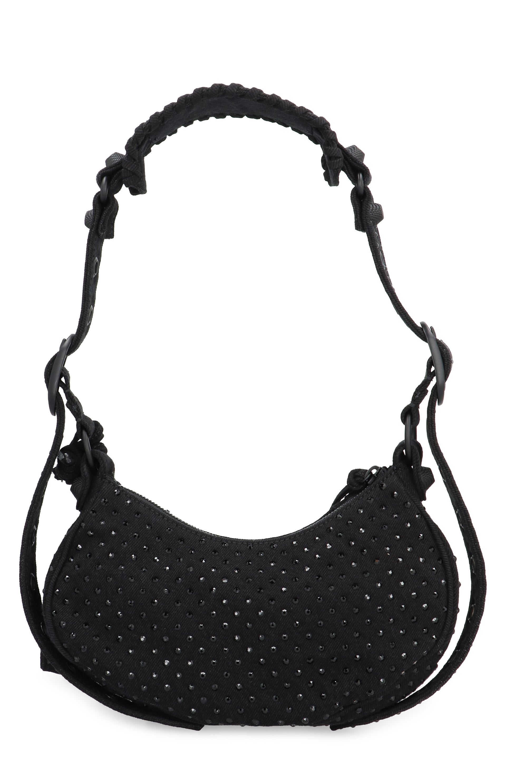 BALENCIAGA Mini Crossbody Handbag with Rhinestones