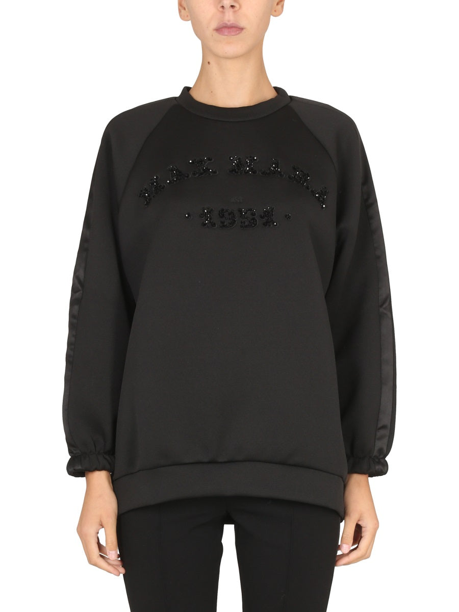 MAX MARA Bratto Women's Mini Sweatshirt with Logo and Necklace Detail