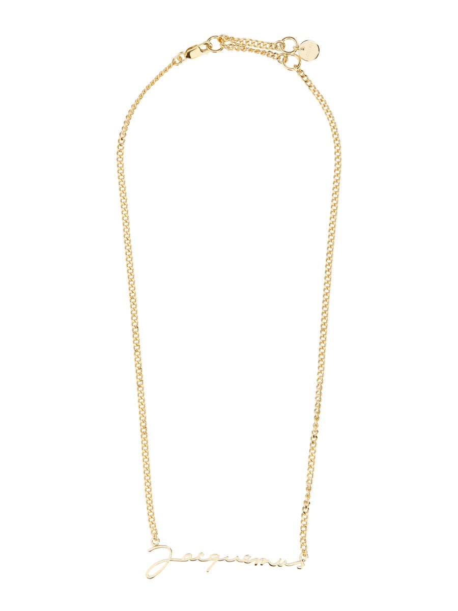 JACQUEMUS Logo-Embellished Brass Necklace