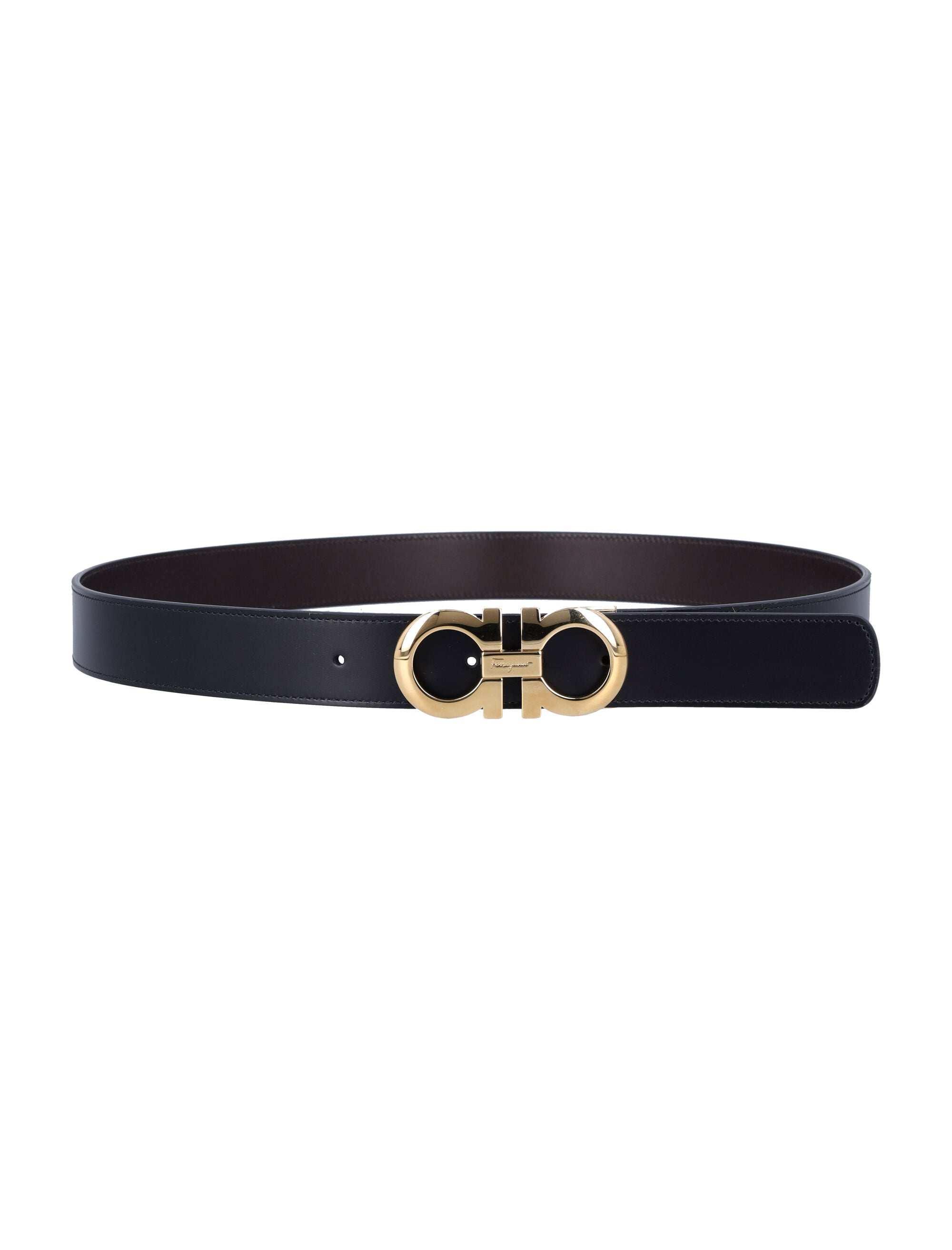 Ferragamo Reversible Adjustable Gancini Hook Belt - 3.5 cm