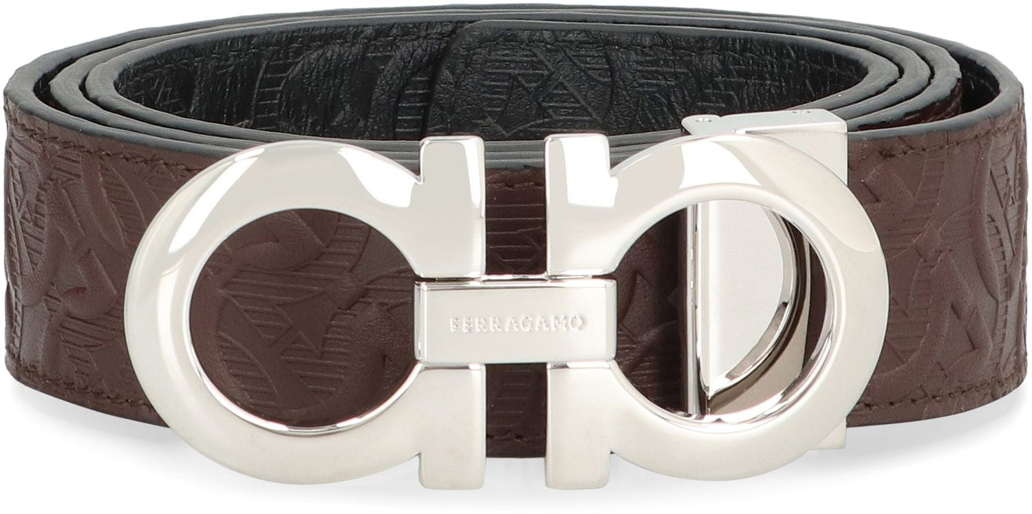 Ferragamo Reversible Leather Belt with Logoed Buckle - 3.5cm Height