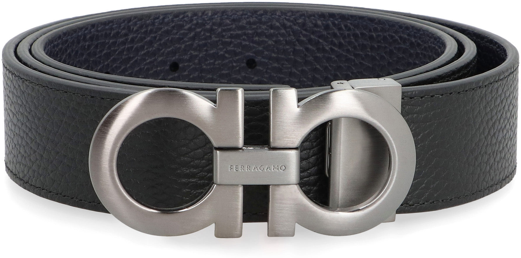 Ferragamo Gancini Hook Reversible Leather Belt - 3.5 cm Height