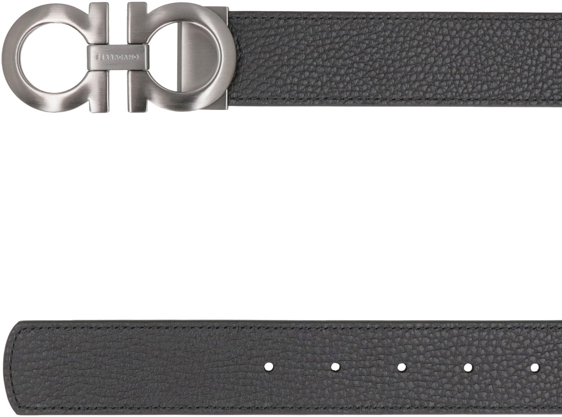 Ferragamo Gancini Hook Reversible Leather Belt - 3.5 cm Height