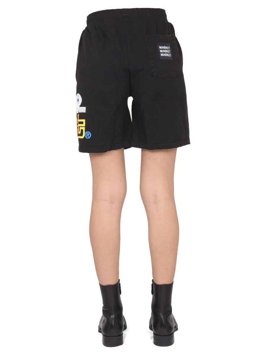MARKET Unisex Logo-Printed Bermuda Shorts