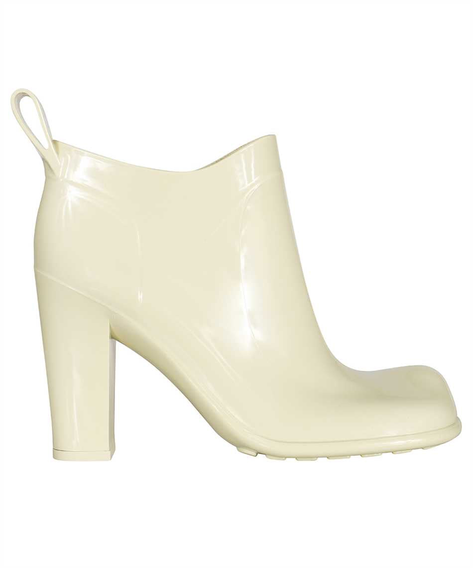 BOTTEGA VENETA Shine Rubber Boots with Block Heel and Square Toe
