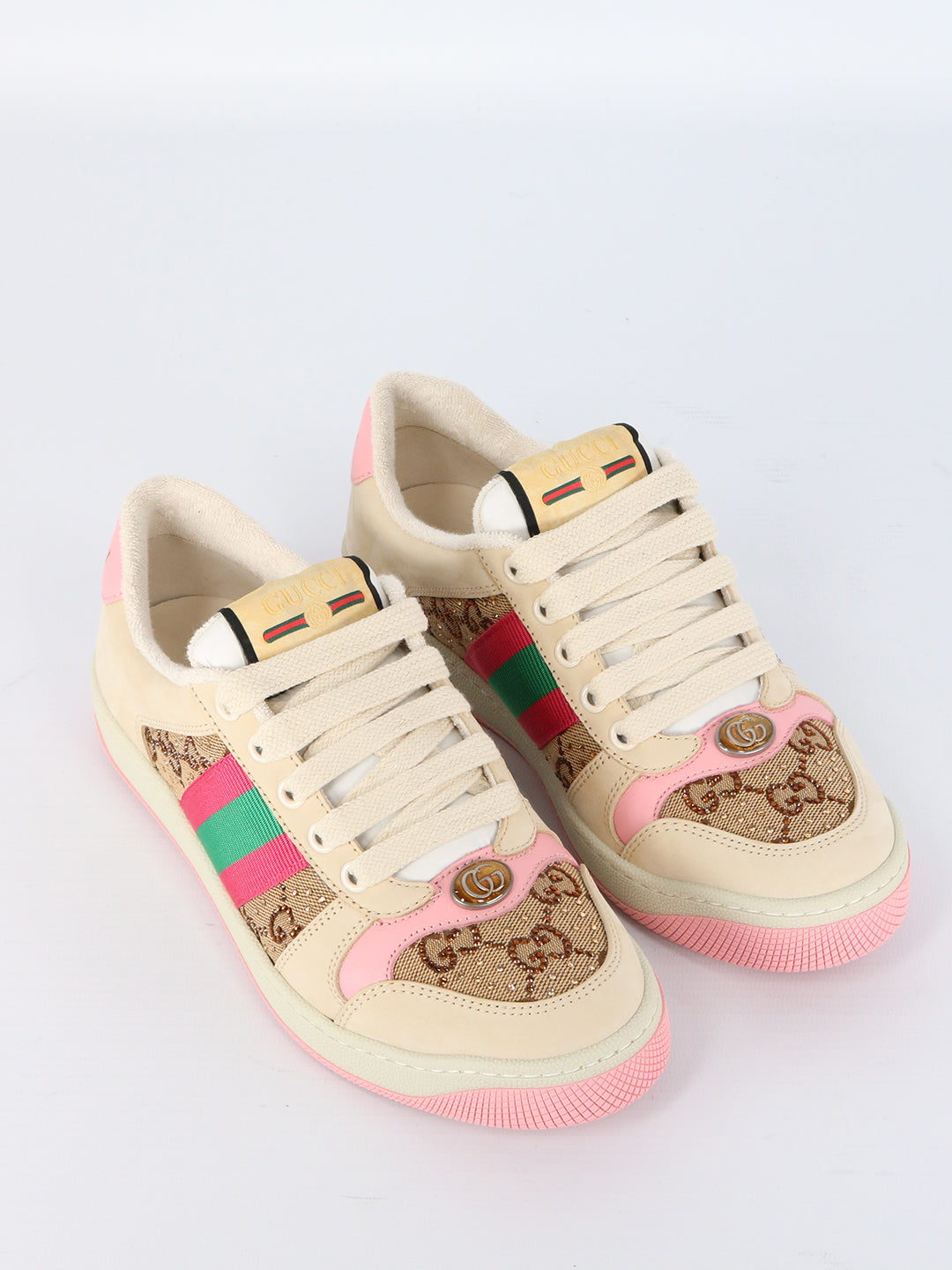 GUCCI Classic GG Canvas Panelled Sneakers - Women's Size 9