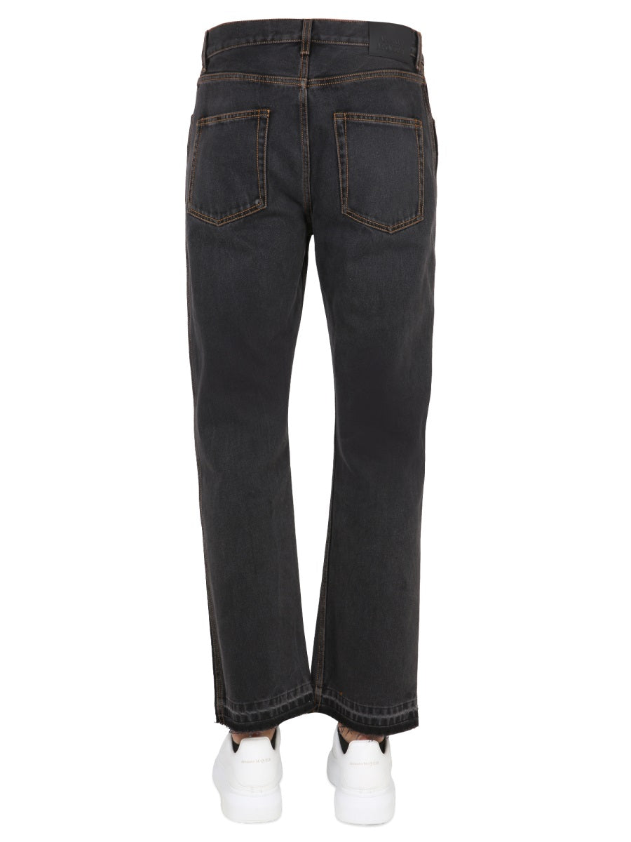 ALEXANDER MCQUEEN Raw Cut Jeans - Front Button Closure