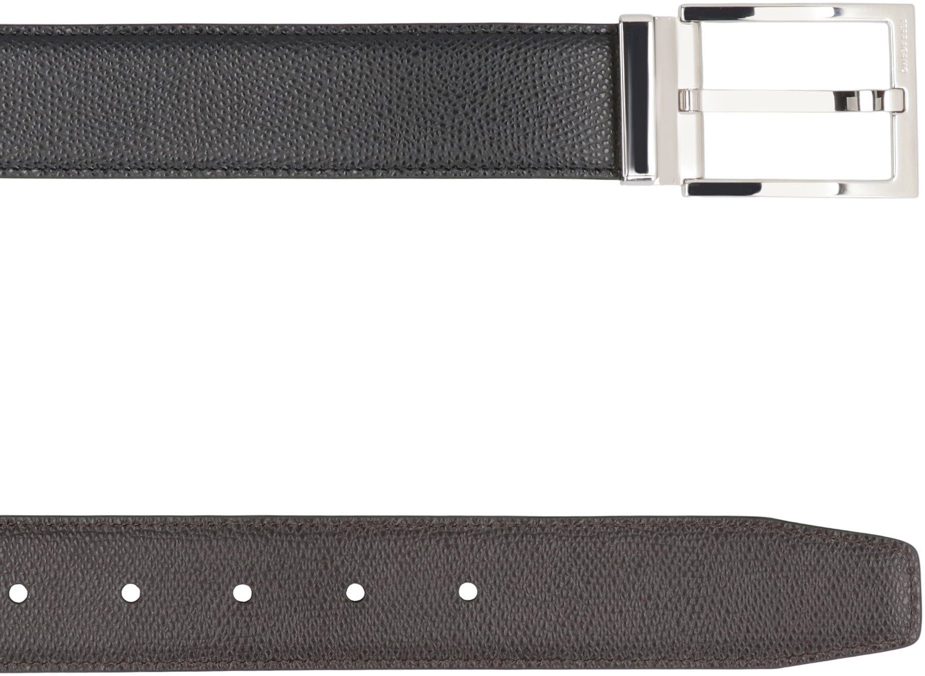 Ferragamo Reversible Leather Belt with Gancini Hook - 3.5 cm Height