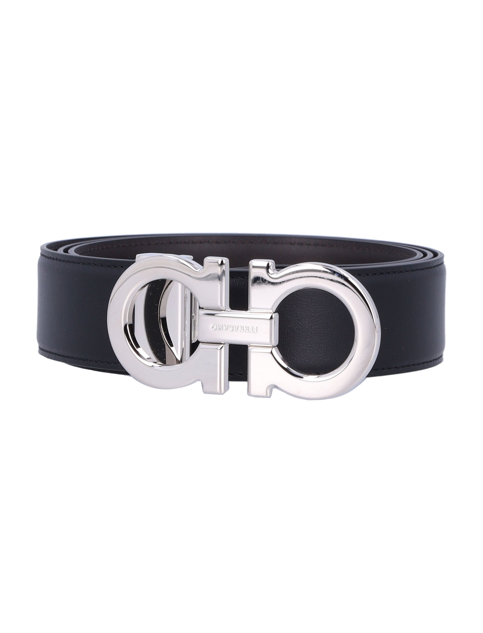 Ferragamo Double Adjustable Leather Belt for Men