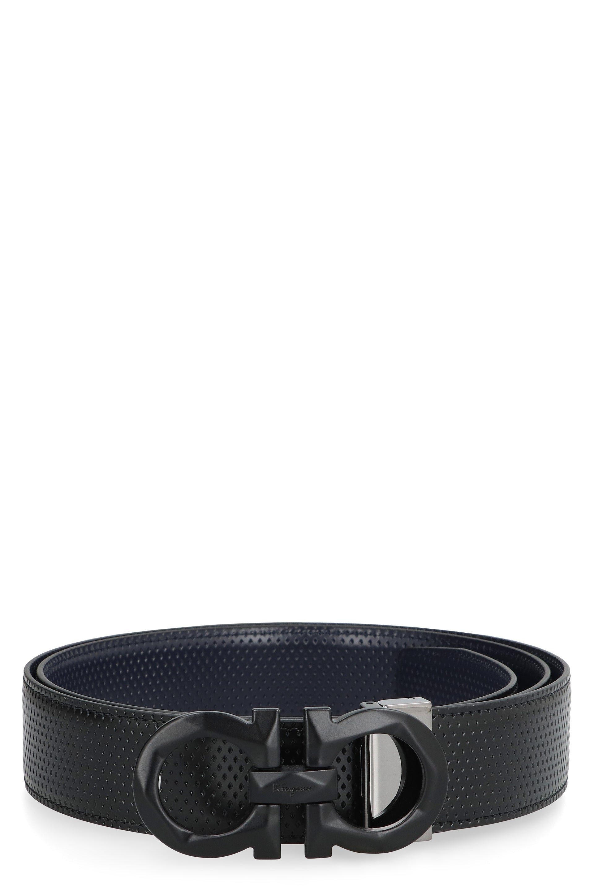 Ferragamo Reversible Leather Belt with Metal Buckle - 3.5 cm Height