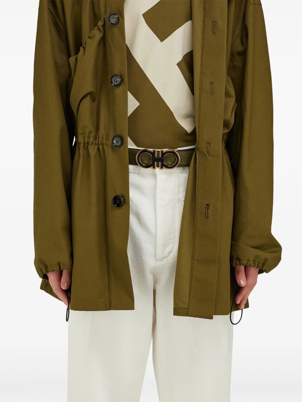 Ferragamo Double Finish Buckle Reversible Gancini Hook Belt