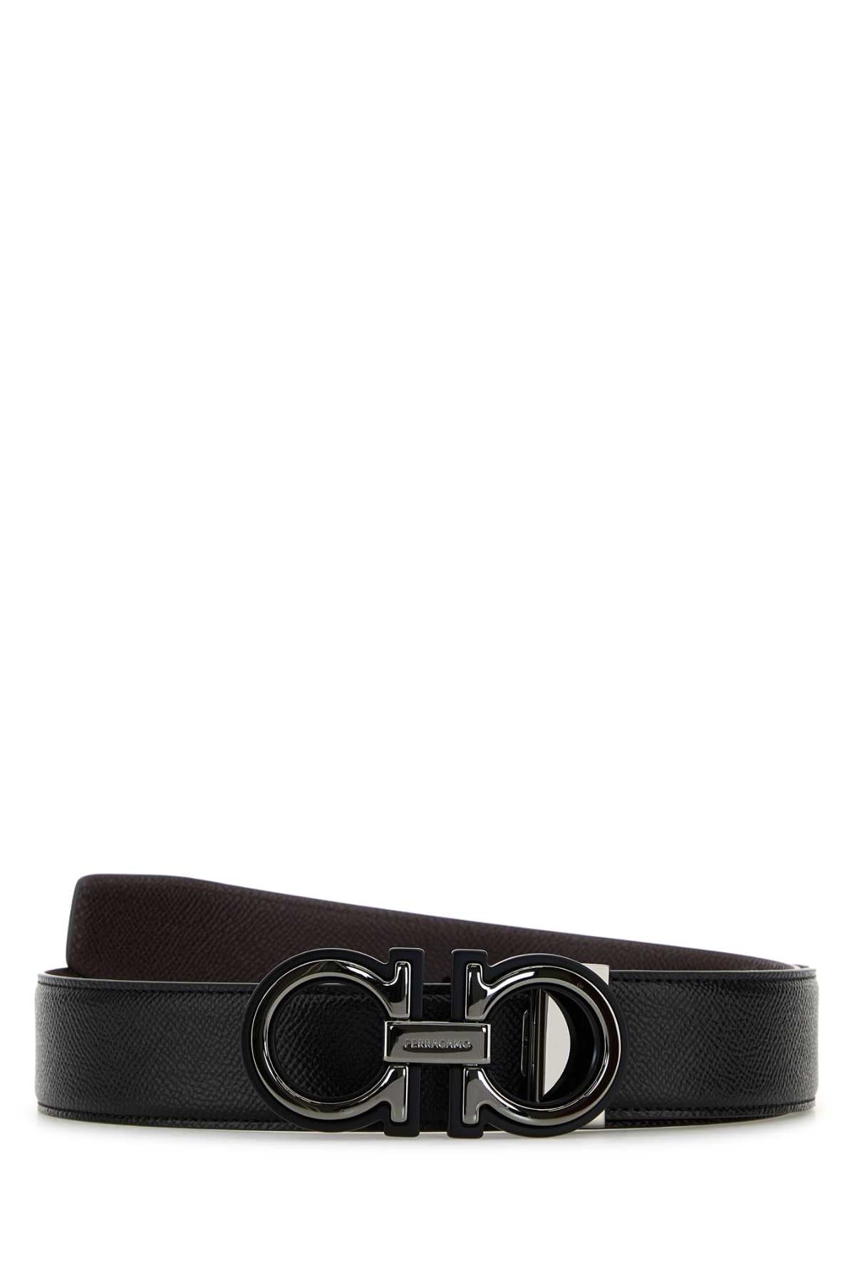 Ferragamo Reversible Leather Belt for Men - Double Adjust