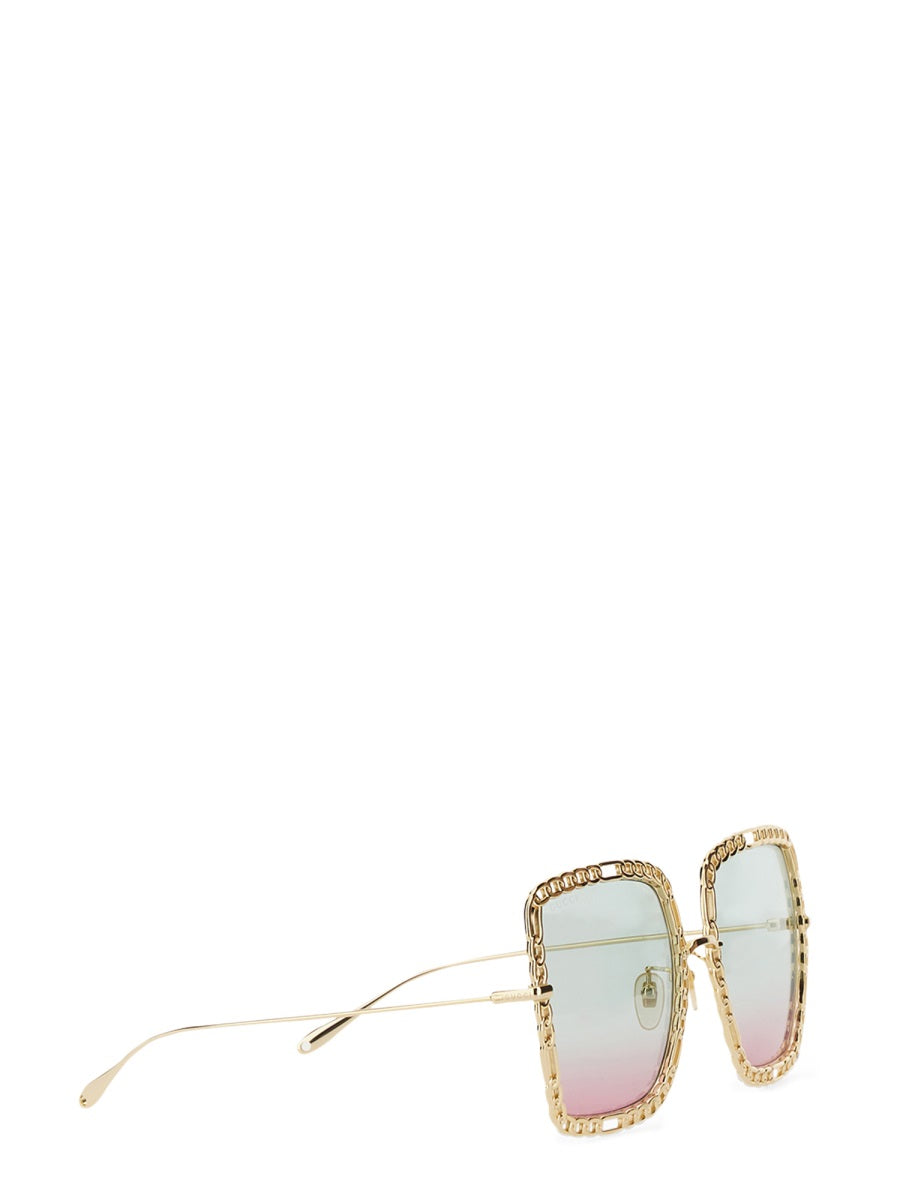 GUCCI Rectangle Sunglasses with Chain for Women