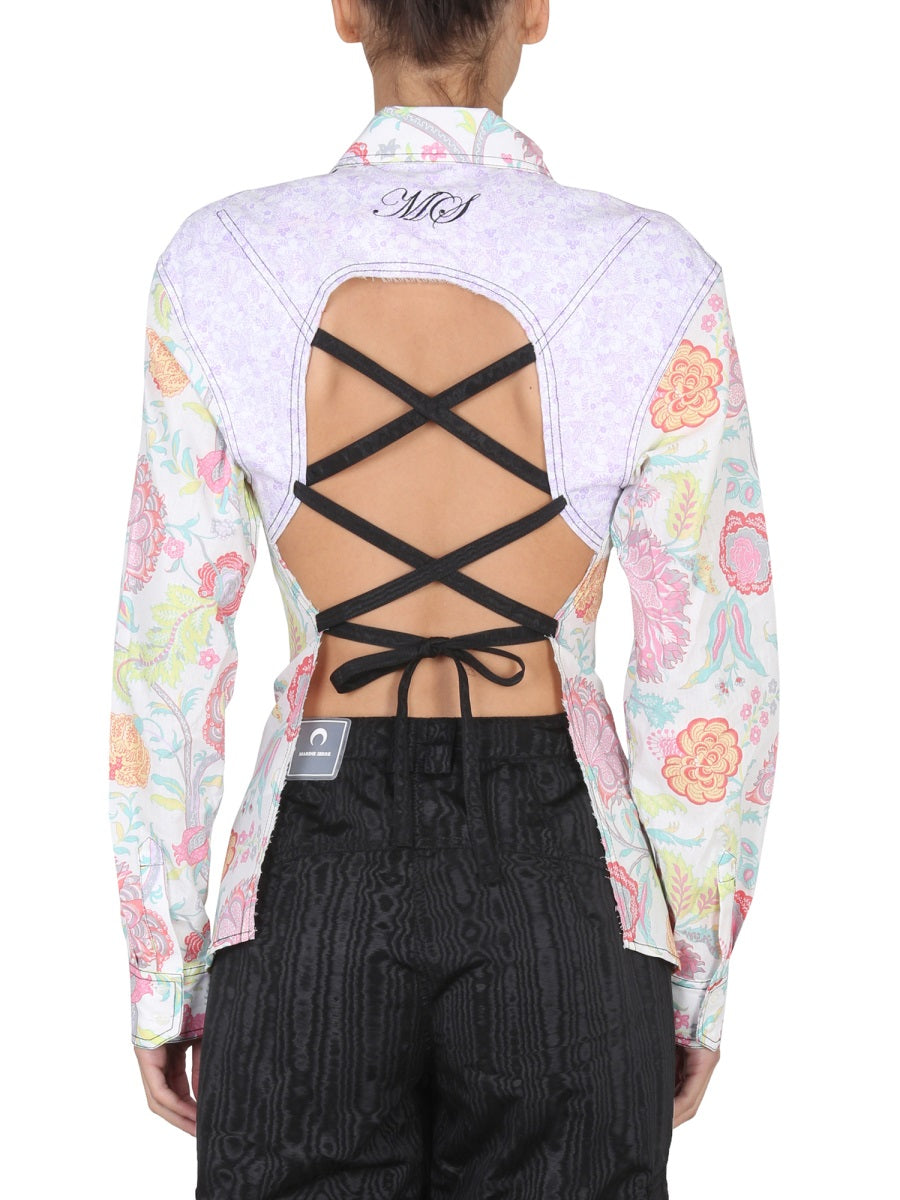 MARINE SERRE Floral Print Shirt with Classic Collar for Women