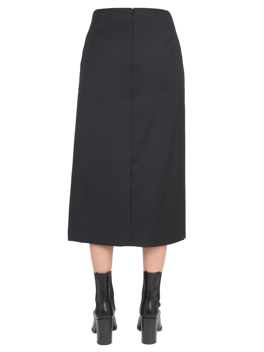 ALEXANDER McQUEEN Women's Wool and Mohair Mini Skirt with Wide Side Slit