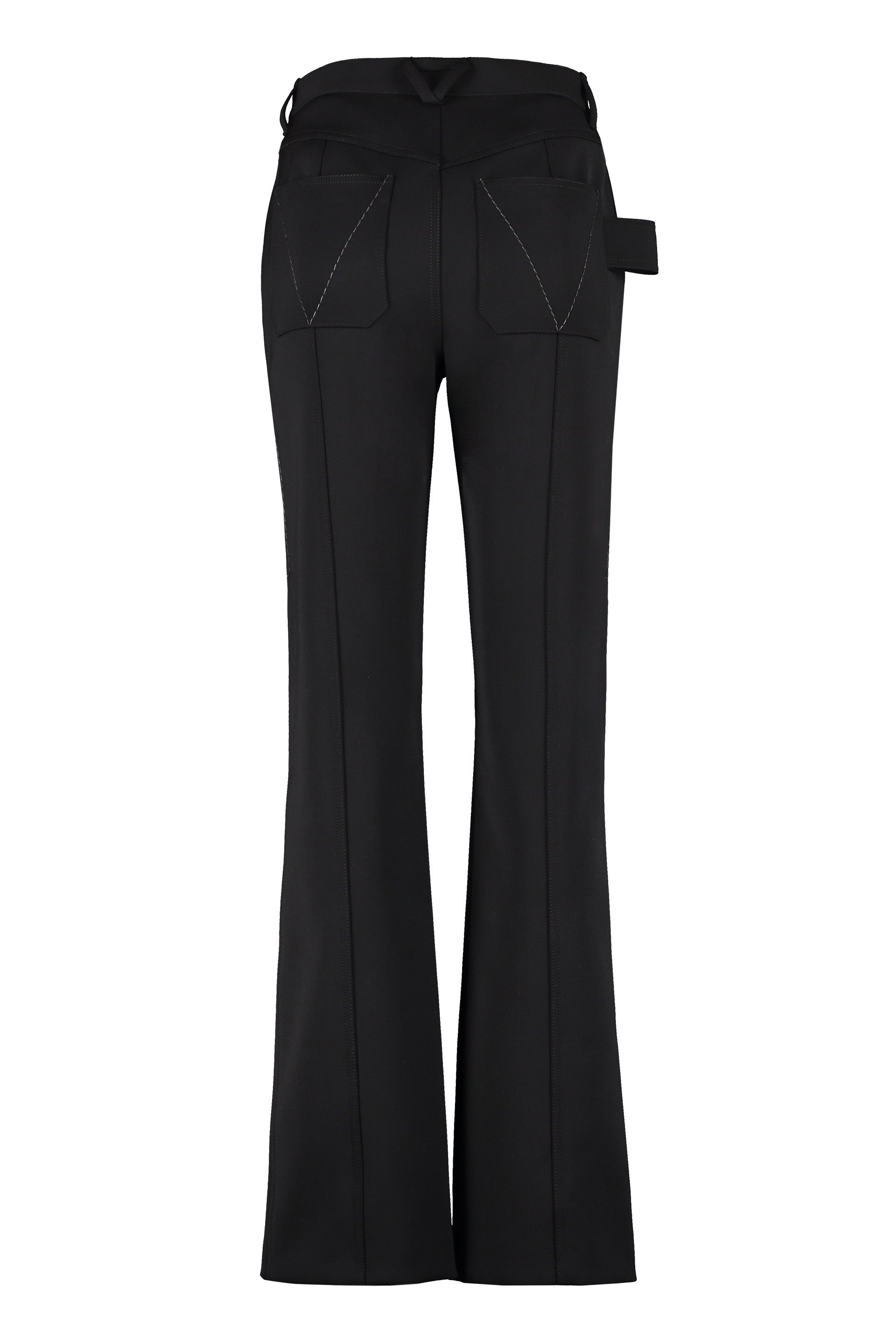 BOTTEGA VENETA Elegant Wool Trousers with Extendable Zippers - Women's