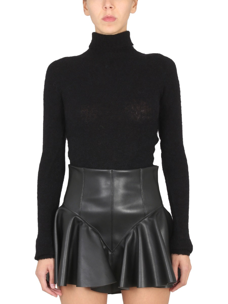 PHILOSOPHY DI LORENZO SERAFINI High Neck Slim Fit Striped T-Shirt