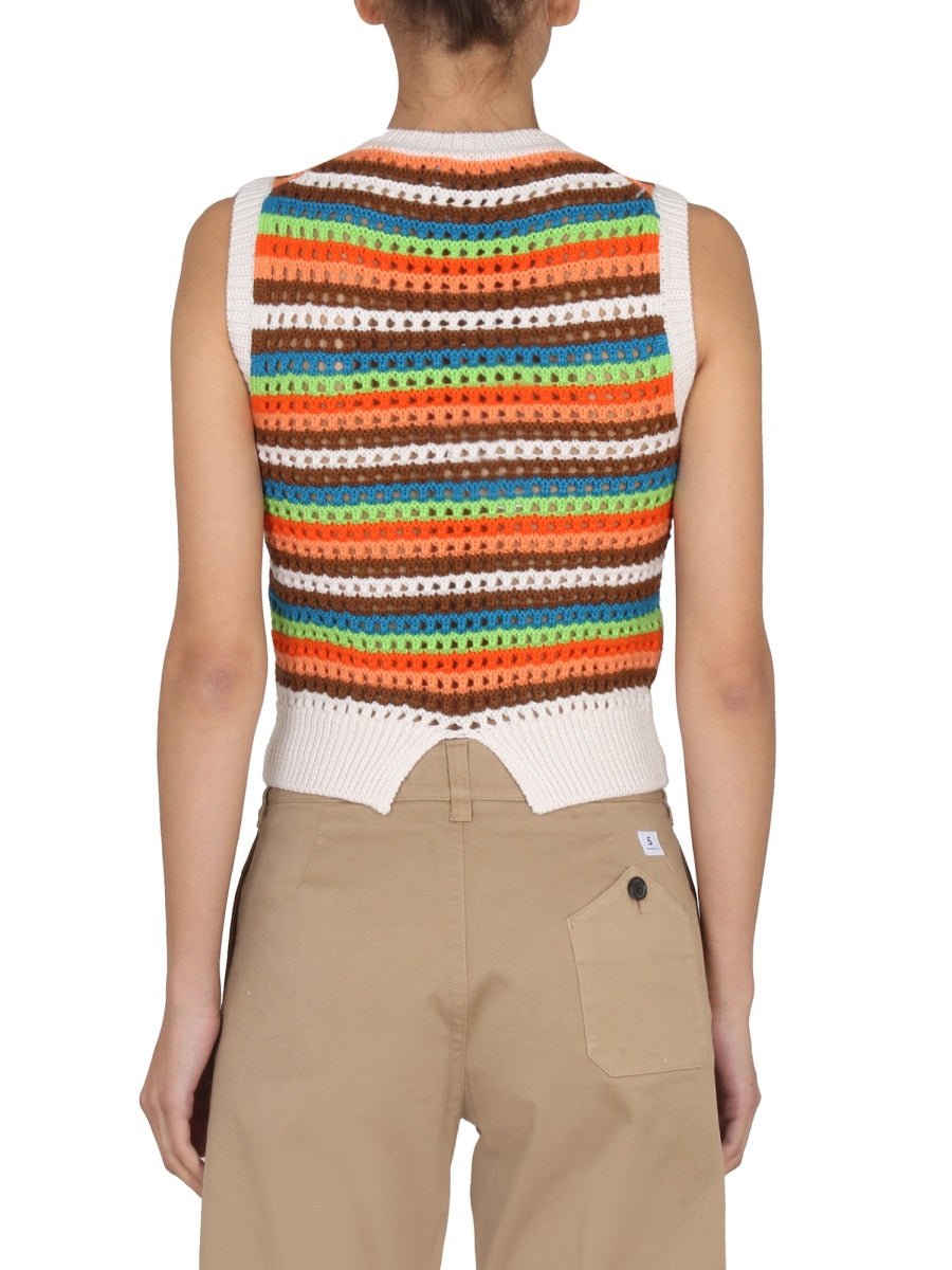 DEPARTMENT FIVE Striped Women's Top - Mini Cowl Neck