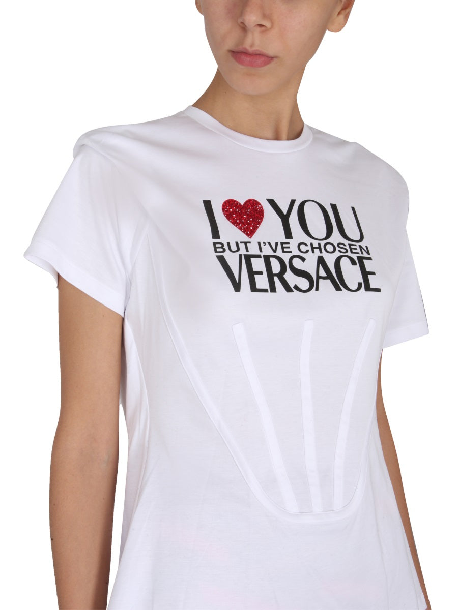 VERSACE Crawling Logo Print Women's T-Shirt